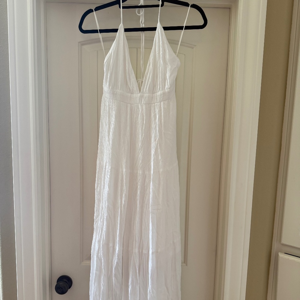 White Halter maxi dress